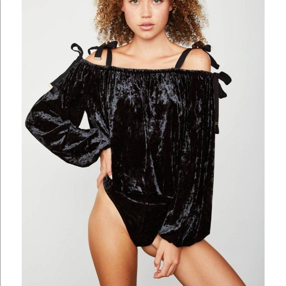NWT revolve hot as hell velvet bodysuit small